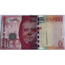 SCOTLAND 2007 . ONE HUNDRED 100 POUNDS BANKNOTE . SPECIMEN